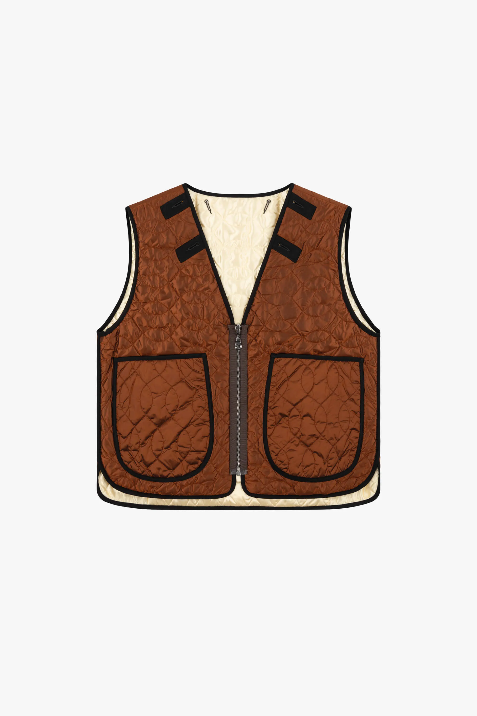 Utility Quilt Vest - Ivory / Amber
