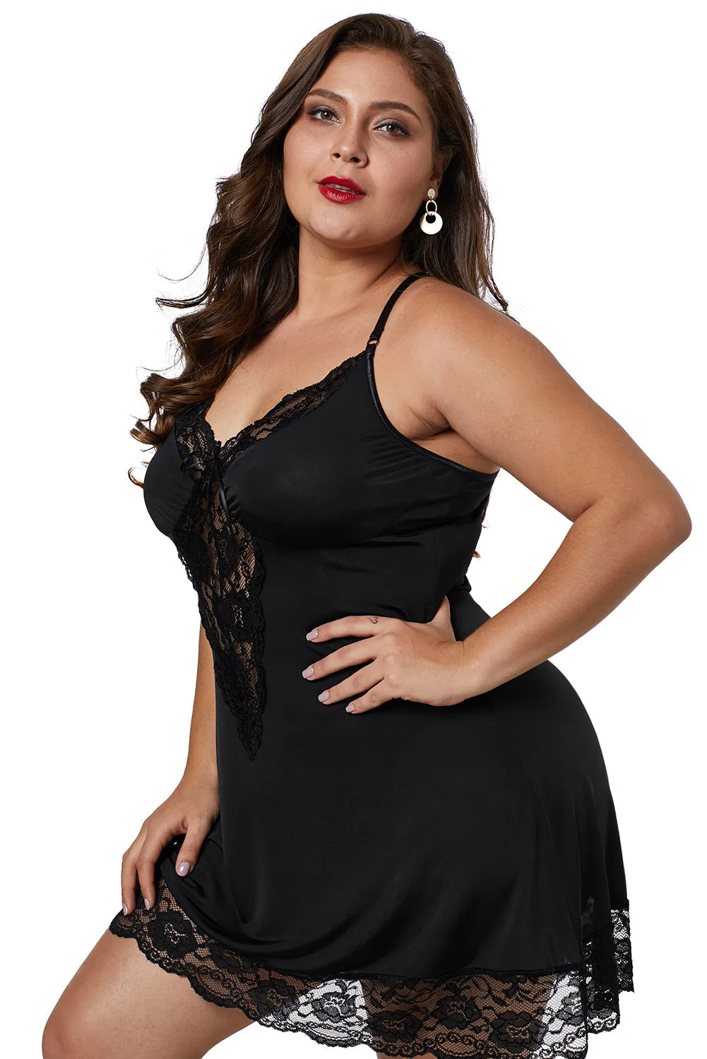 Venecia Chemise With Lace Trim