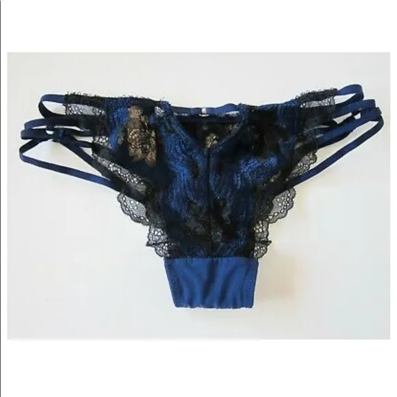 Victoria’s Secret Nylon Laters Lace Straps Rings Panty Women’s Cut Out Panties