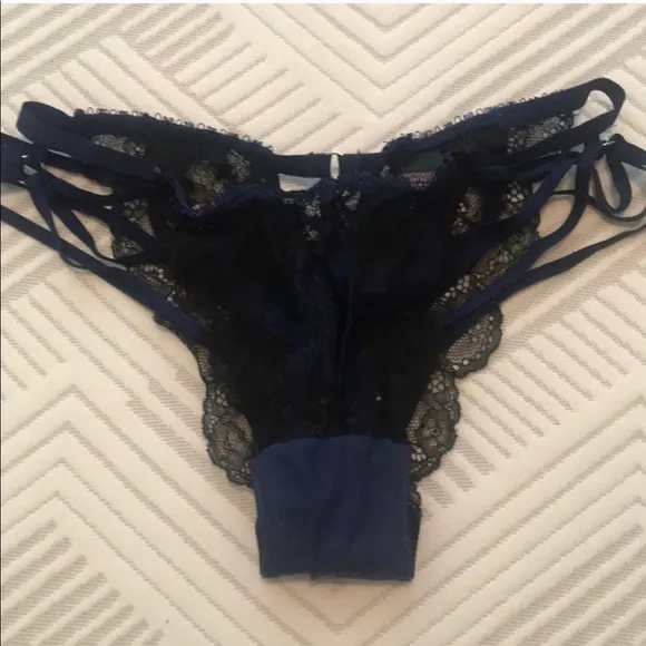 Victoria’s Secret Nylon Laters Lace Straps Rings Panty Women’s Cut Out Panties