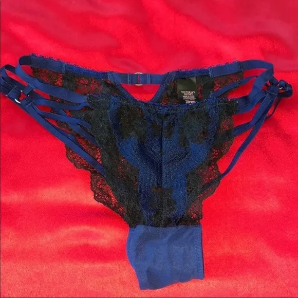 Victoria’s Secret Nylon Laters Lace Straps Rings Panty Women’s Cut Out Panties