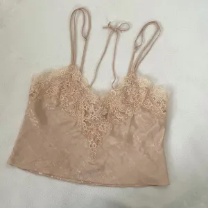 Victoria's Secret Vintage 90's Gold Label Nude Tan Lace Lingerie Top Size Small