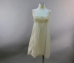 Vintage 1920s step in chemise cream cotton w crochet lace top