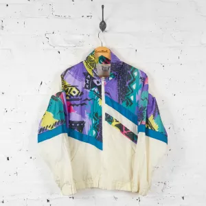 Vintage 90's Patterned Windbreaker Jacket - Purple - L