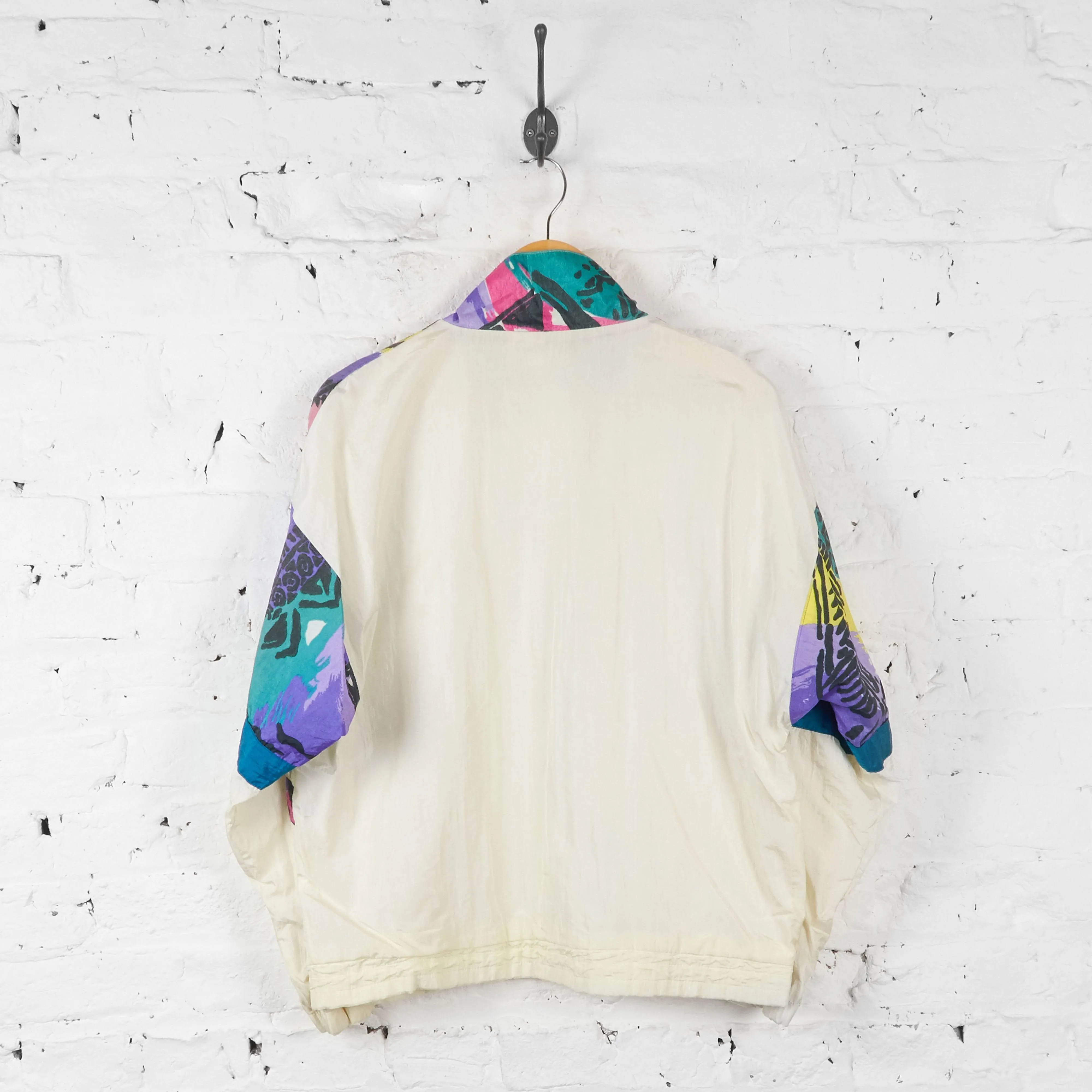 Vintage 90's Patterned Windbreaker Jacket - Purple - L