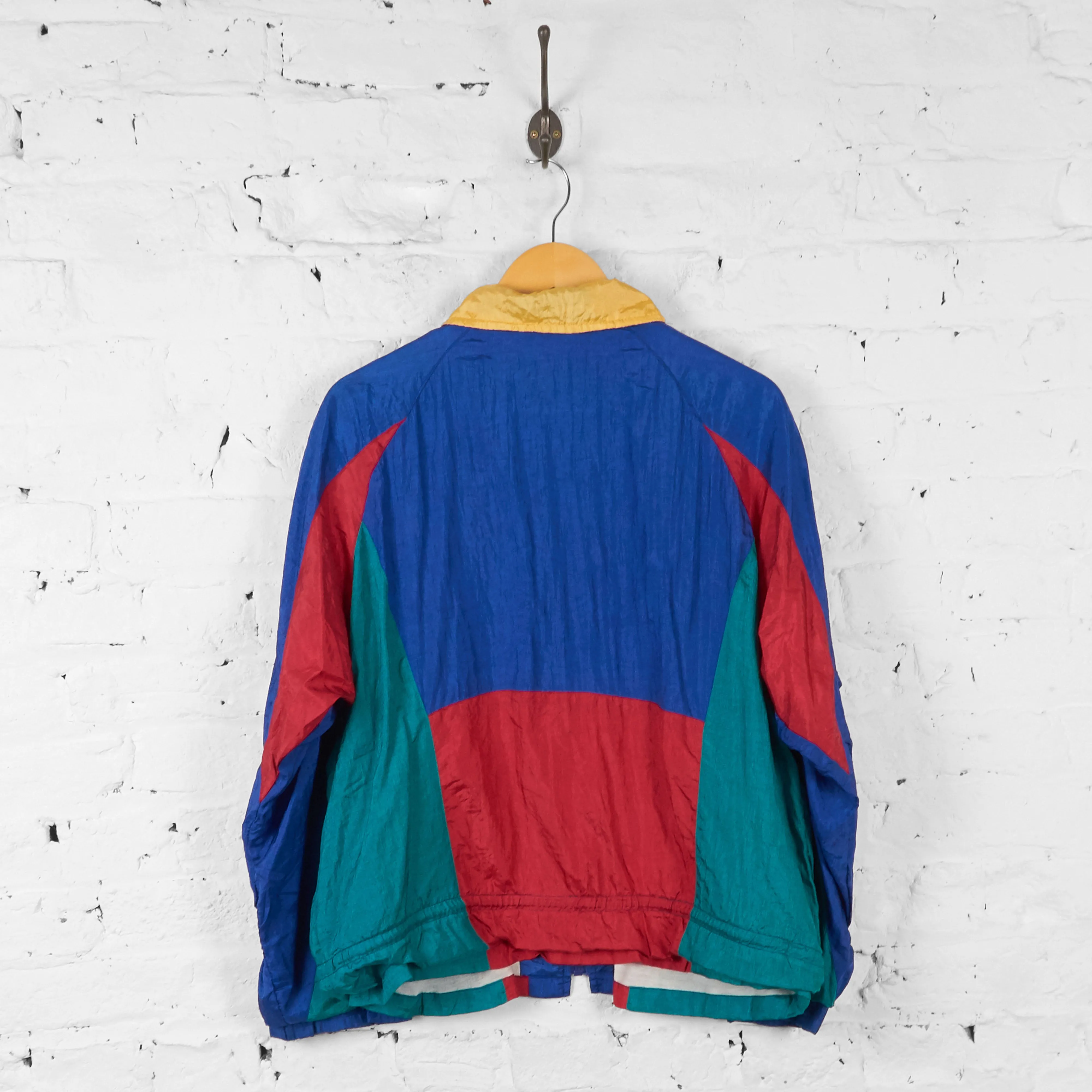 Vintage Colour Block Windbreaker Jacket - Blue - M