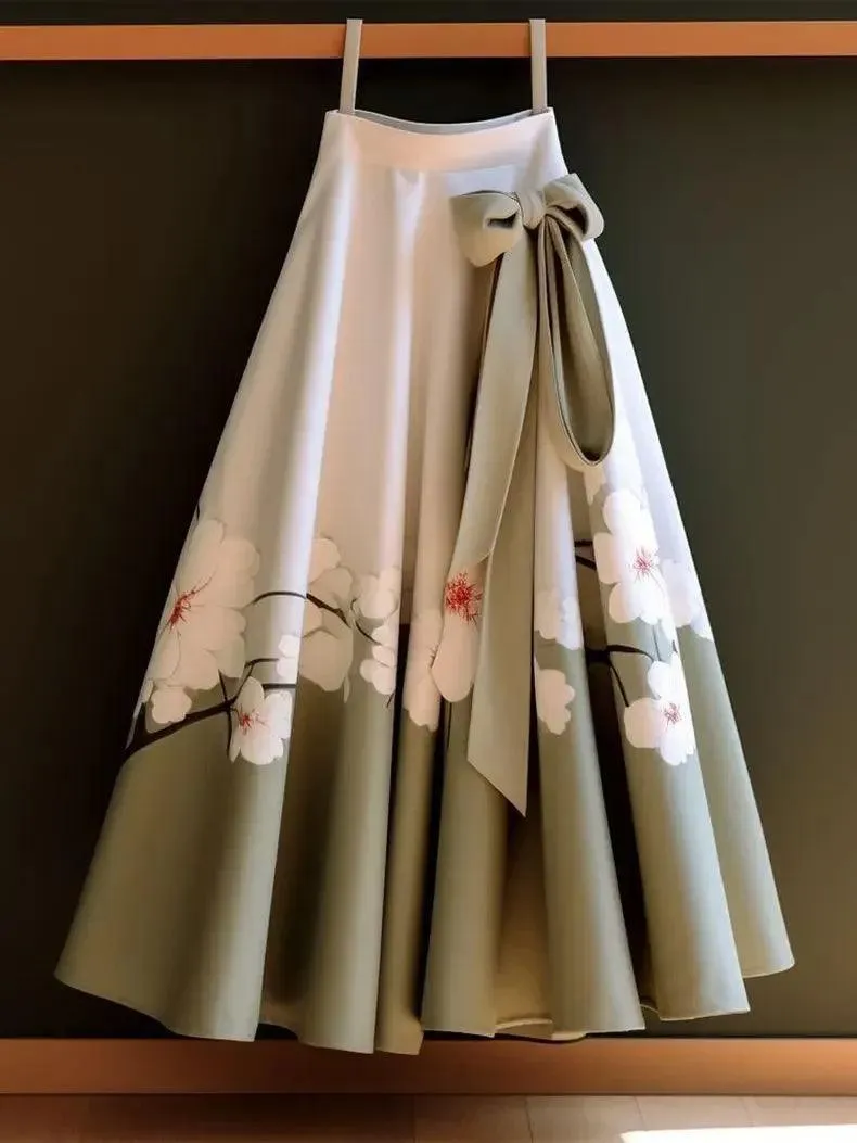 Vintage Floral Long Skirt