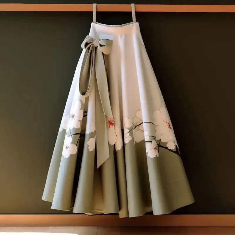 Vintage Floral Long Skirt