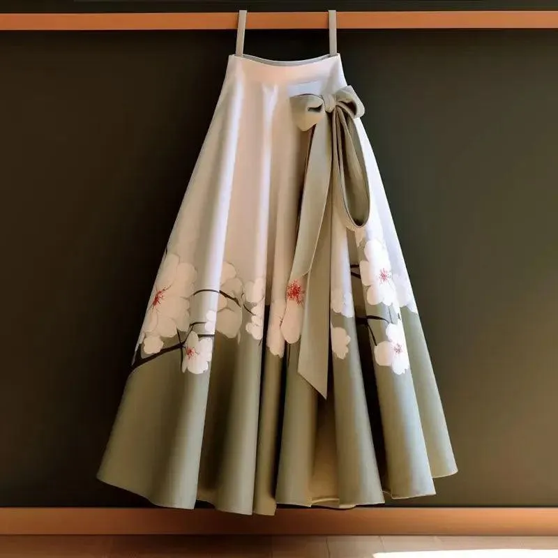 Vintage Floral Long Skirt