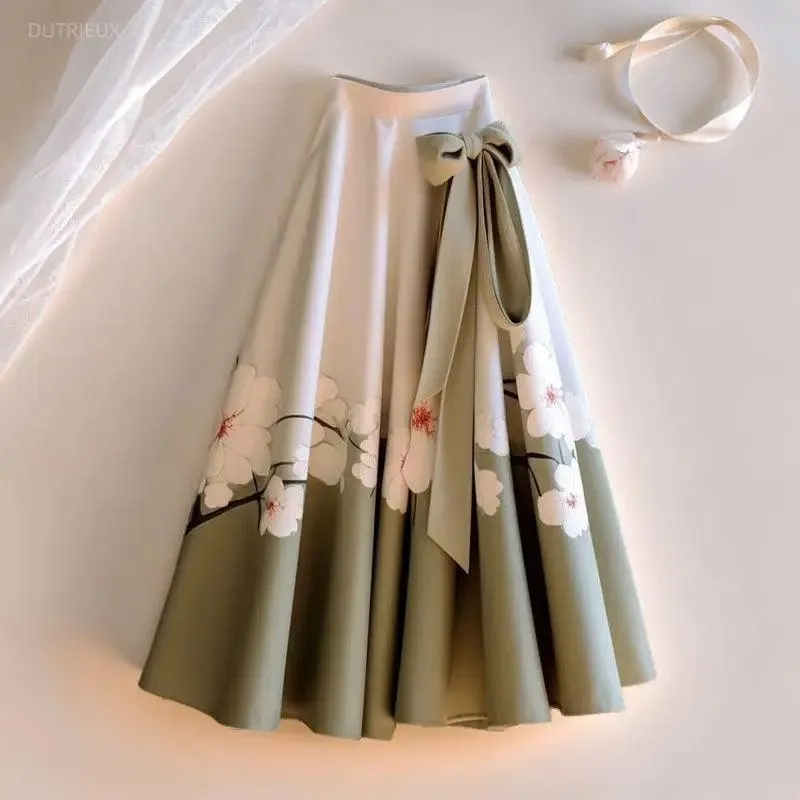 Vintage Floral Long Skirt