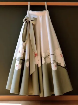 Vintage Floral Long Skirt