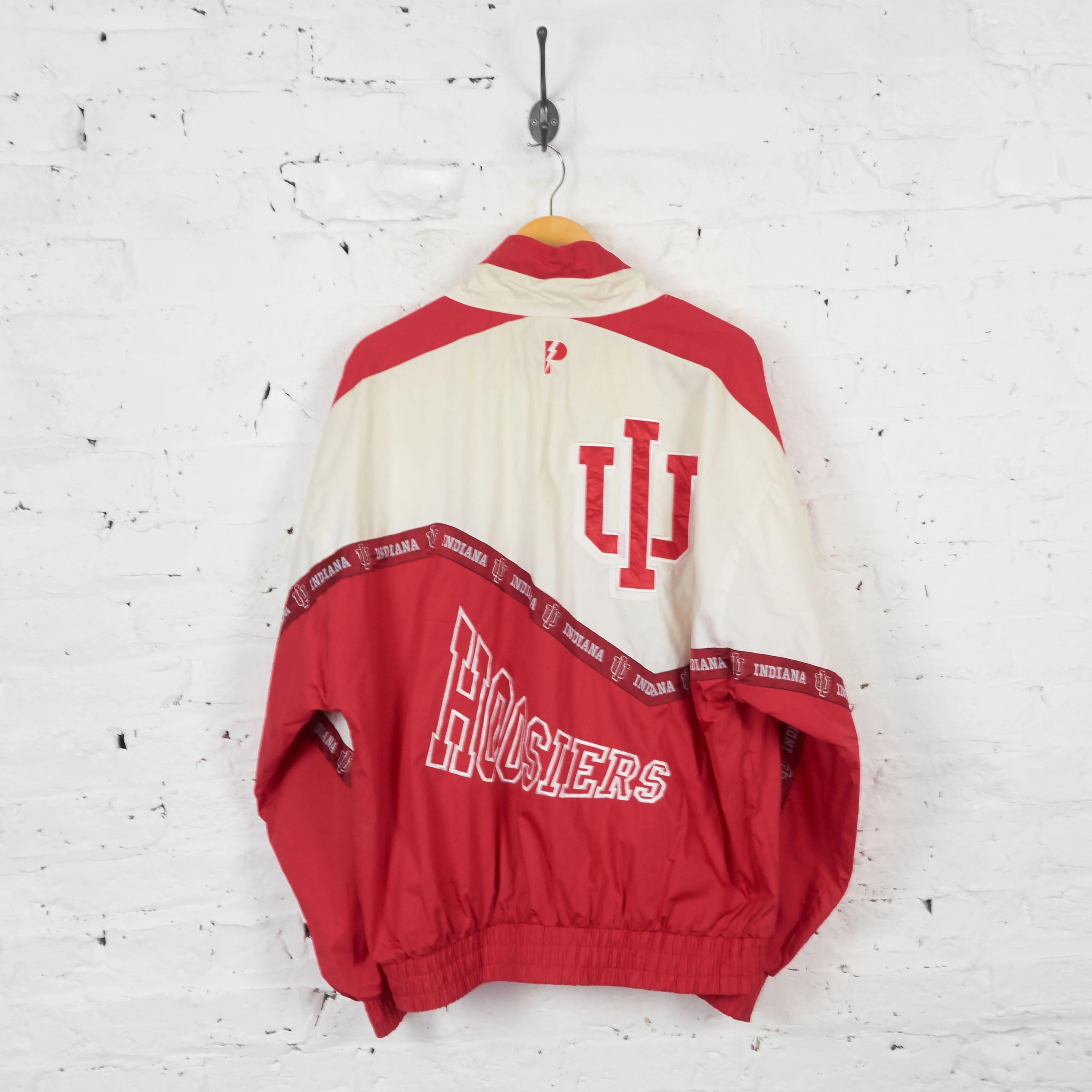 Vintage Indianna Hoosiers Basketball Windbreaker Jacket - Red- XL
