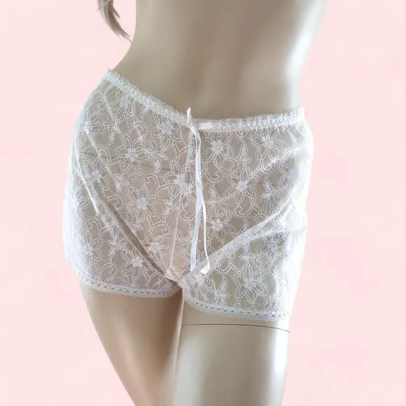 Vintage Jezebel White Lace Nylon Panties NWT | Size XS/S‎
