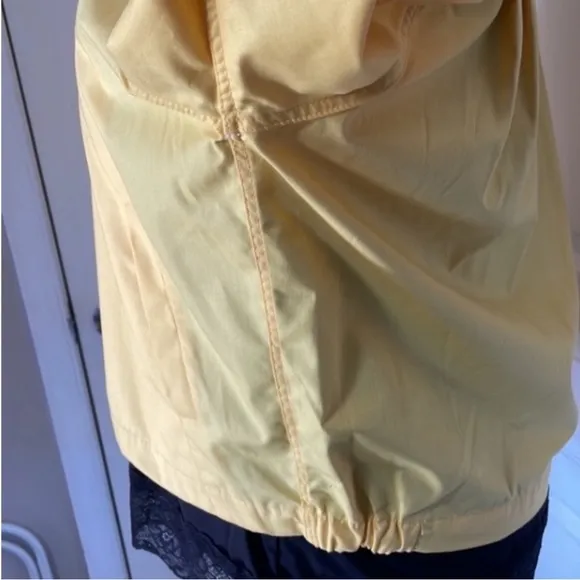 Vintage London Fog Jacket Spring Yellow Coat Collar Zips Pockets Metal Pull 16 R