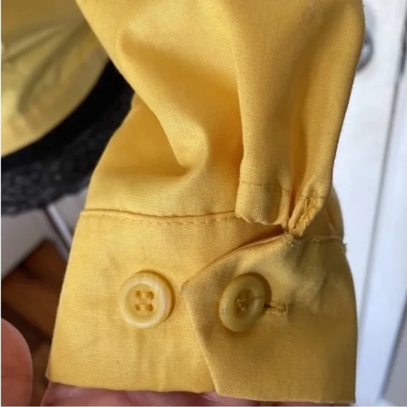 Vintage London Fog Jacket Spring Yellow Coat Collar Zips Pockets Metal Pull 16 R