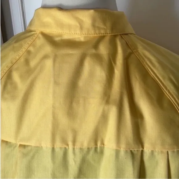 Vintage London Fog Jacket Spring Yellow Coat Collar Zips Pockets Metal Pull 16 R