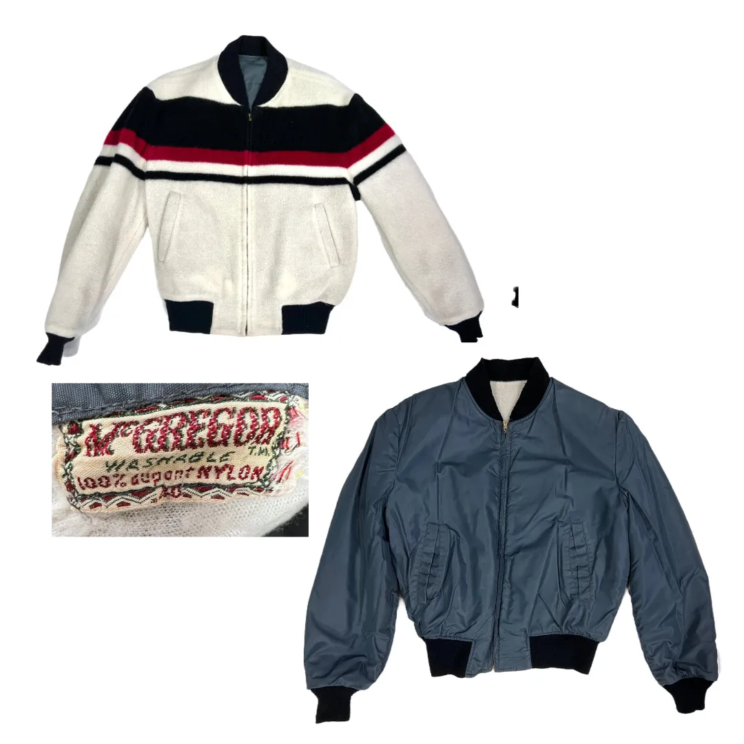 Vintage McGregor Mens Zip Waist Jacket Reversible 1950S 46 Chest