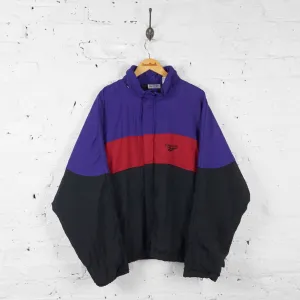 Vintage Reebok Padded Windbreaker Jacket - Purple/Black - XL
