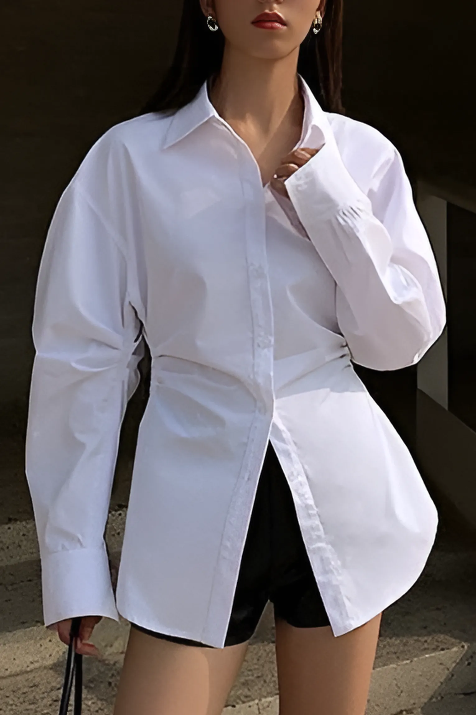 Virginia - Chic Button Front Woman's Long Sleeve Shirt