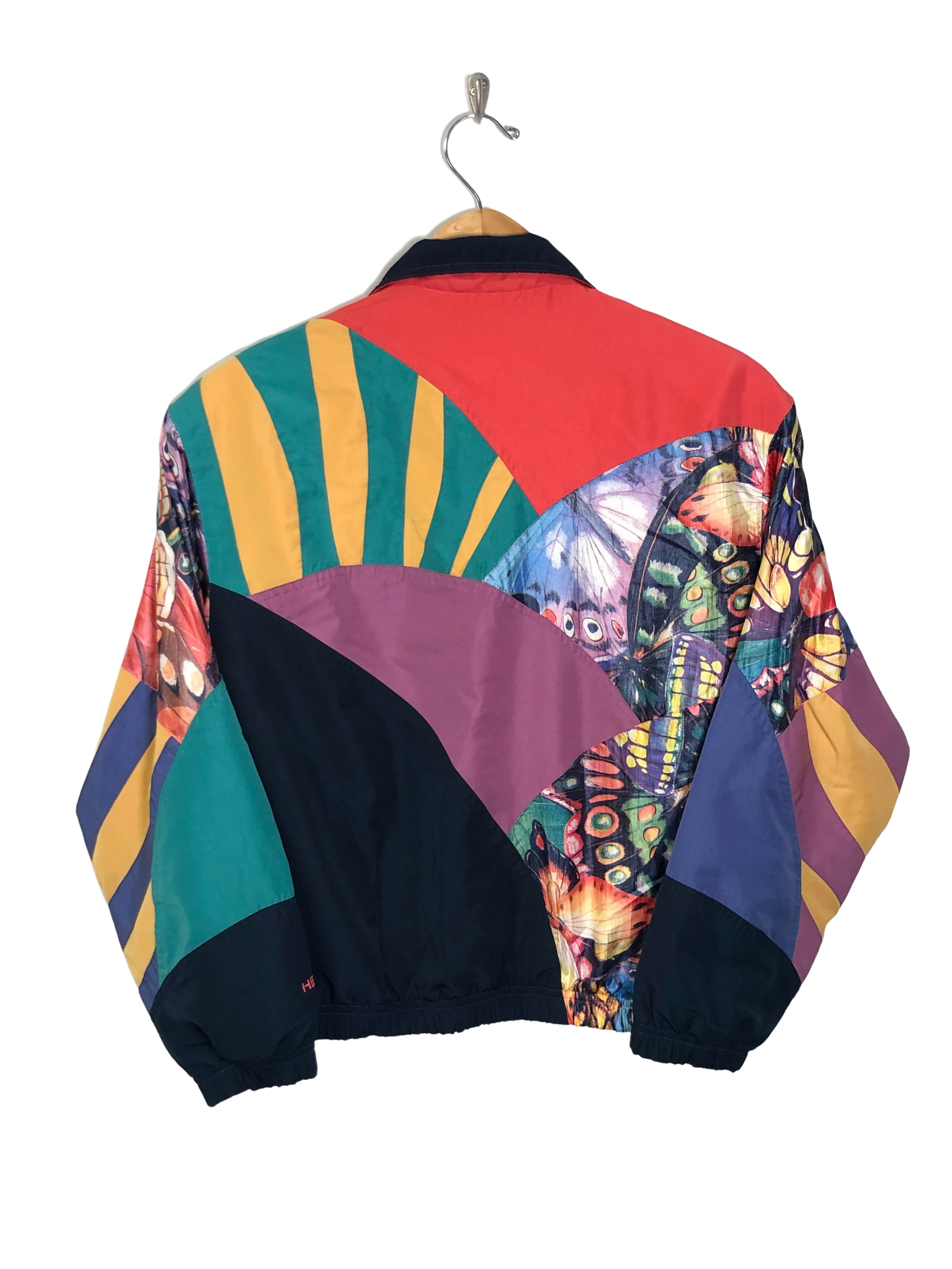 VTG Abstract Butterfly Patchwork Windbreaker (XS/S)