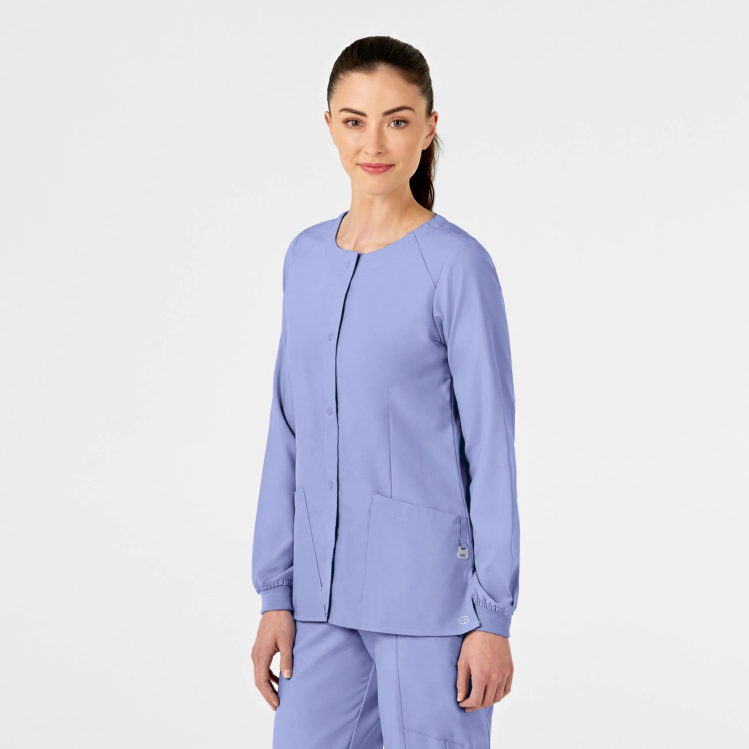 W123 8155 Crew Neck Warm Up Jacket Ceil Blue