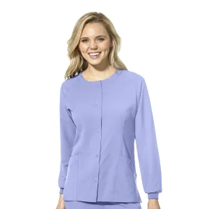 W123 8155 Crew Neck Warm Up Jacket Ceil Blue