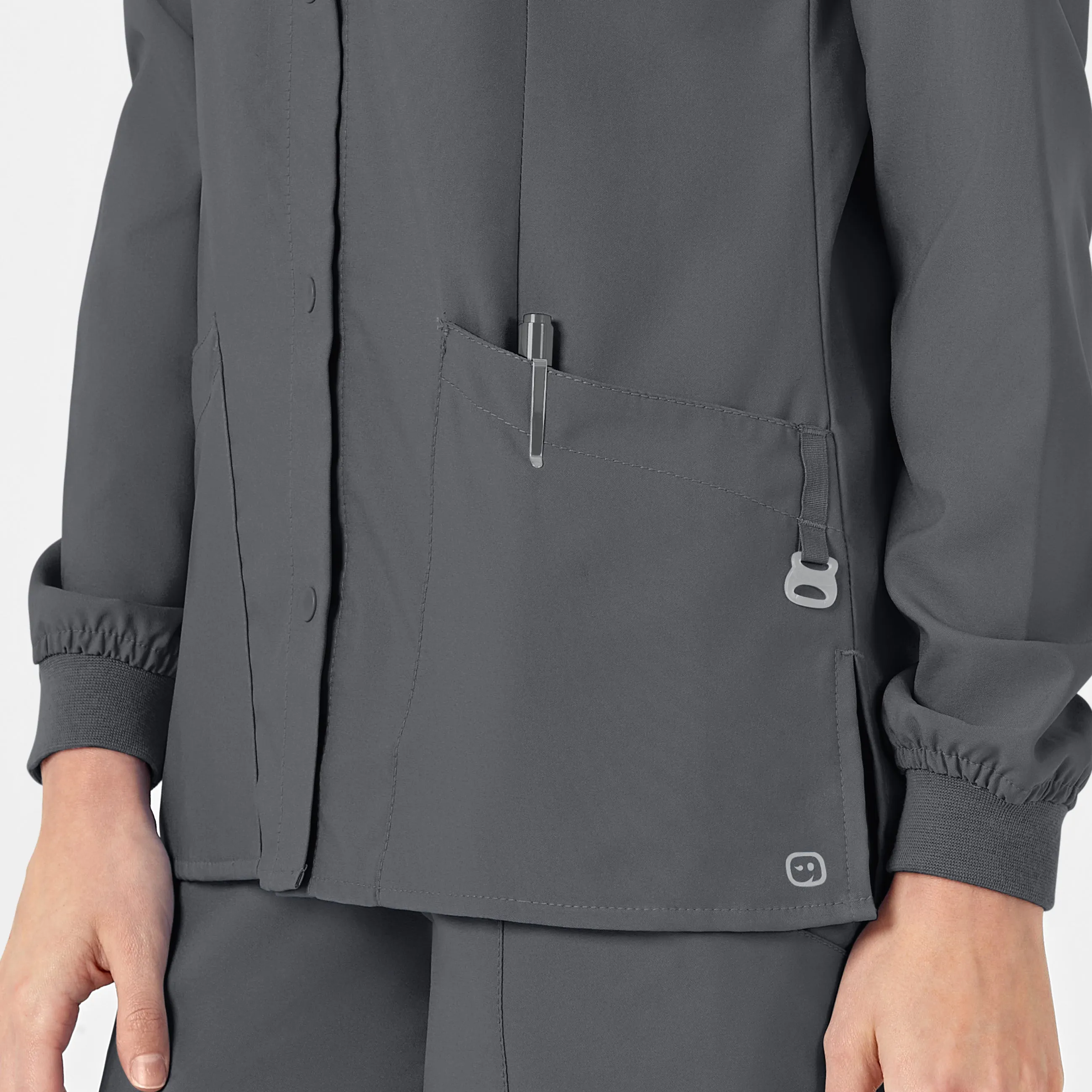 W123 8155 Crew Neck Warm Up Jacket Pewter
