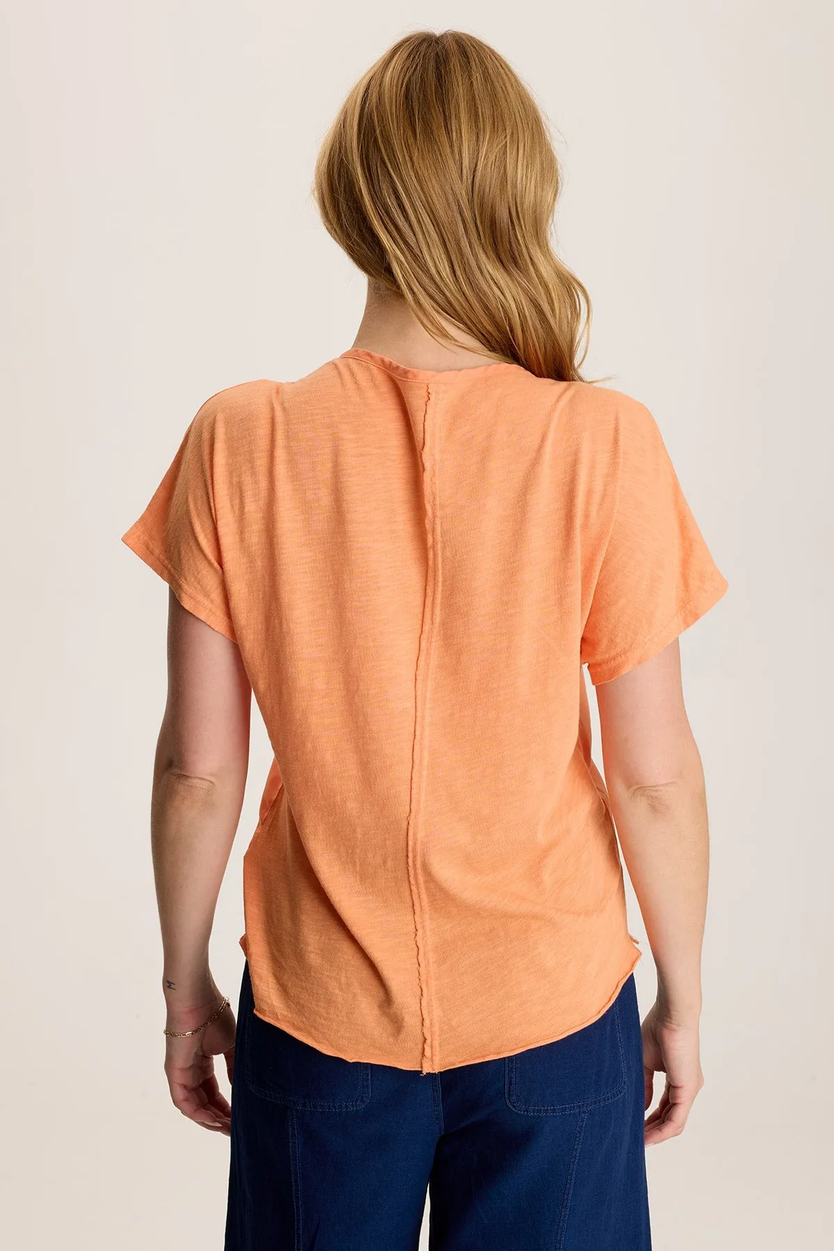 Werner Twill Ruched Cord Relaxed V-Neck Tee