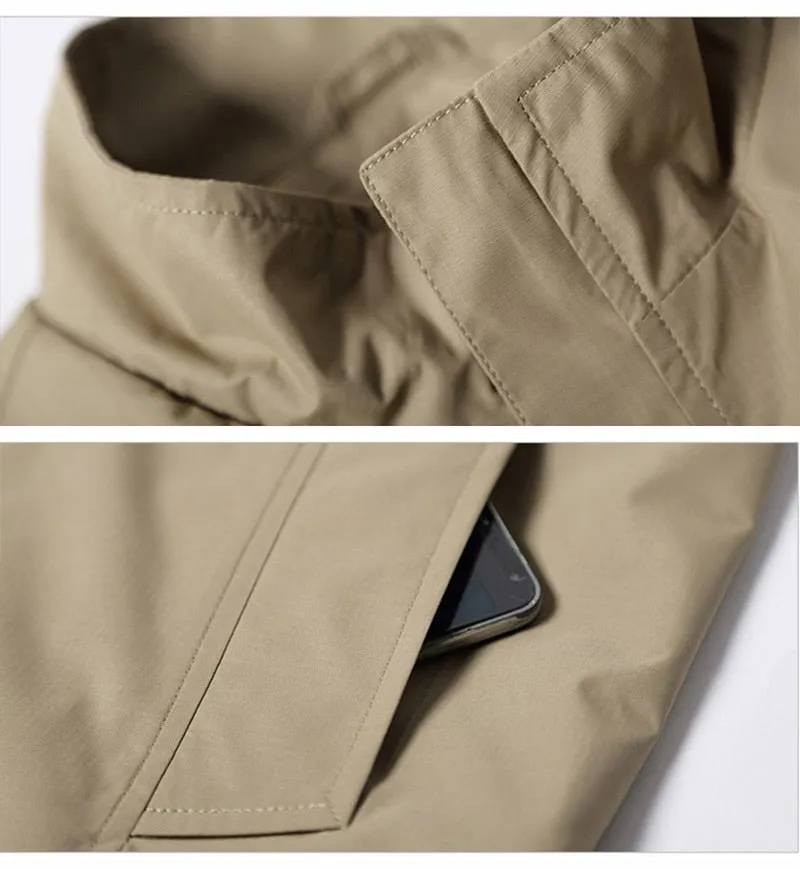 West Louis™ Solid Windproof Raincoat Jacket