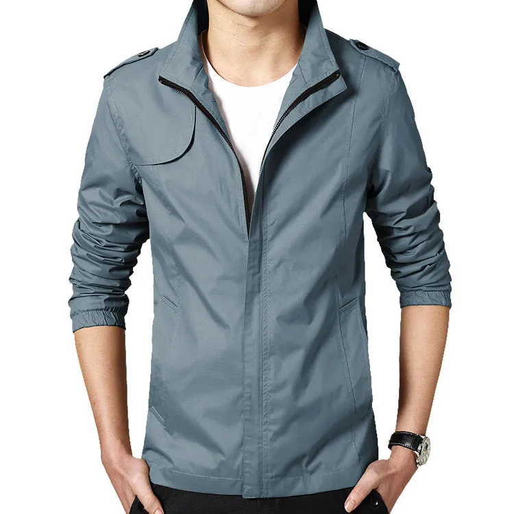 West Louis™ Solid Windproof Raincoat Jacket
