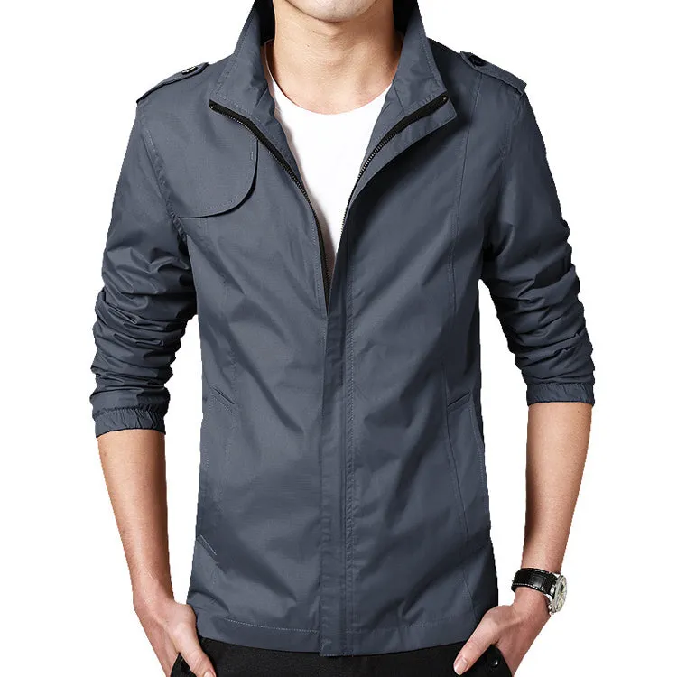 West Louis™ Solid Windproof Raincoat Jacket
