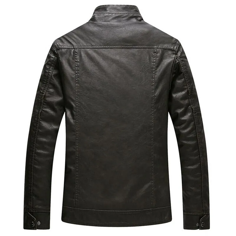 West Louis™ Thicken Washed Leather Windbreaker Jacket