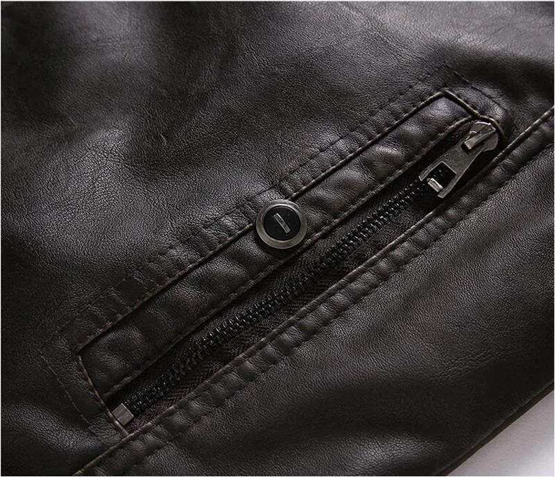 West Louis™ Thicken Washed Leather Windbreaker Jacket