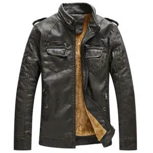 West Louis™ Thicken Washed Leather Windbreaker Jacket