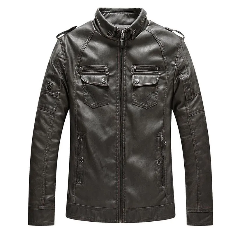 West Louis™ Thicken Washed Leather Windbreaker Jacket
