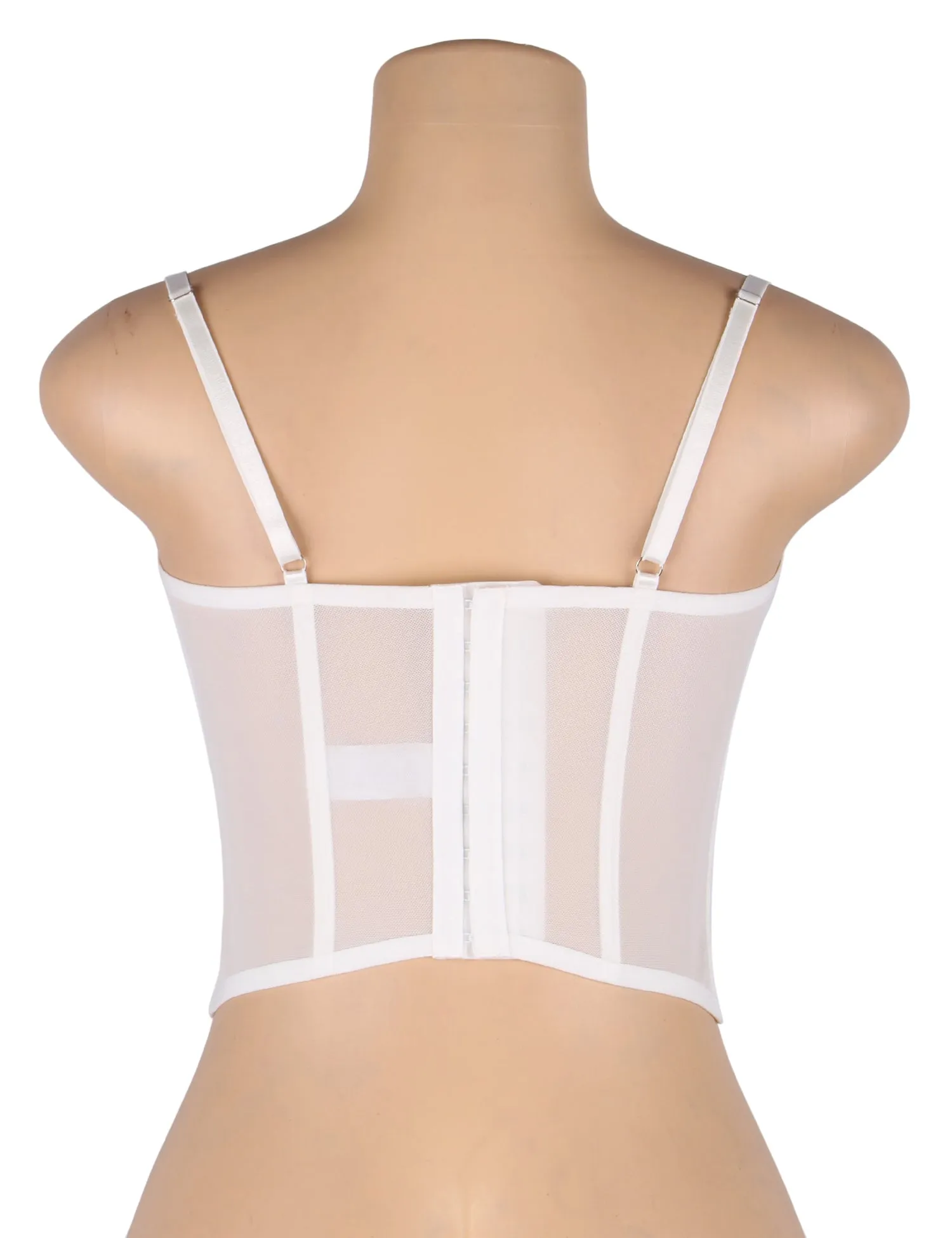 White 9 Bones Sexy Lace Suspender Corset Egypt Bra Top