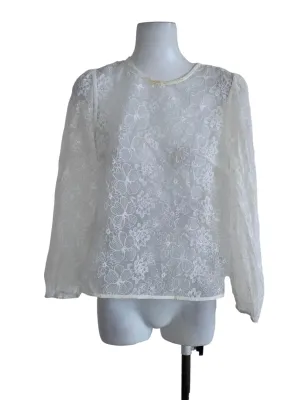 White Floral Blouse