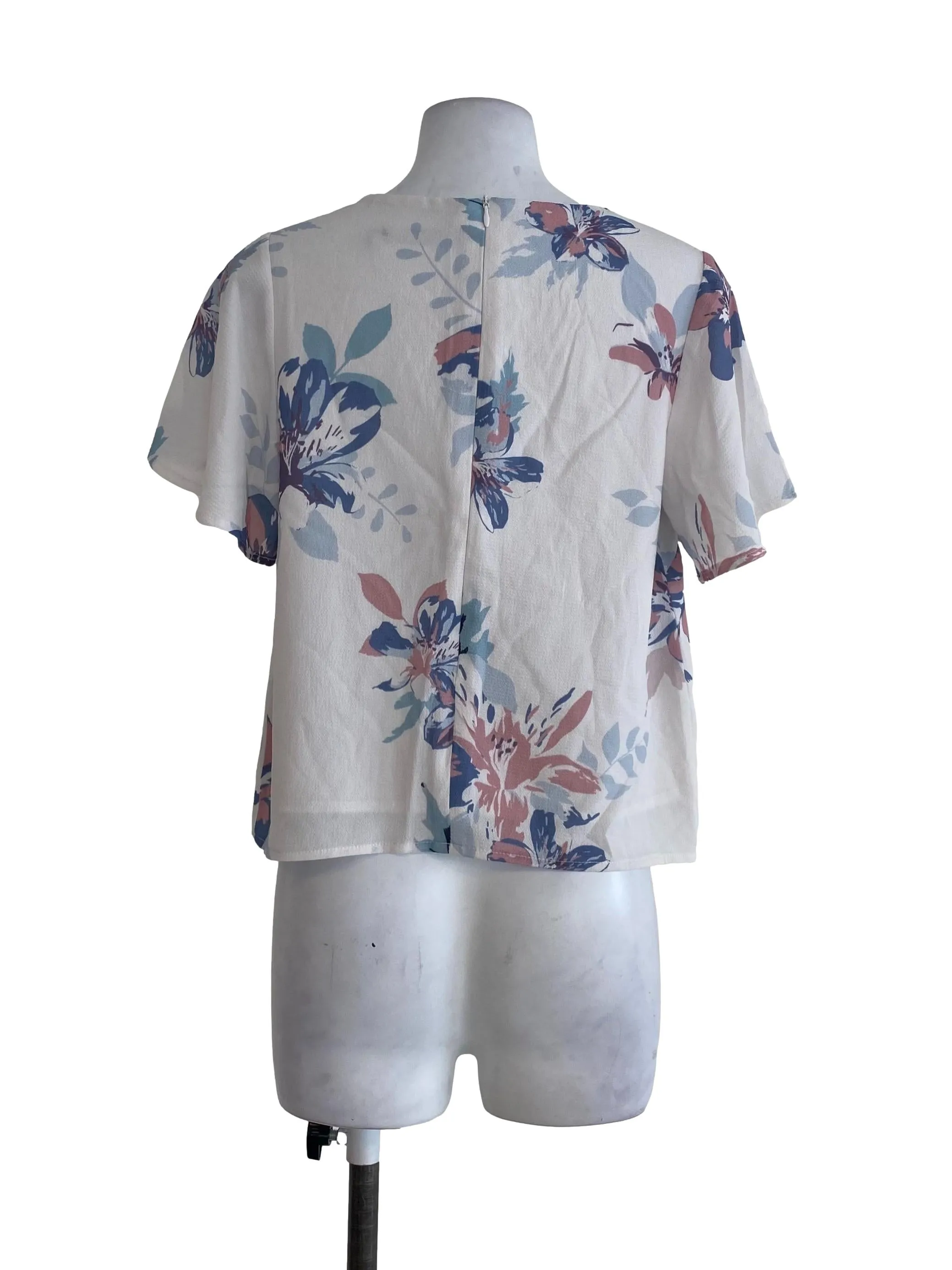 White Floral Blouse