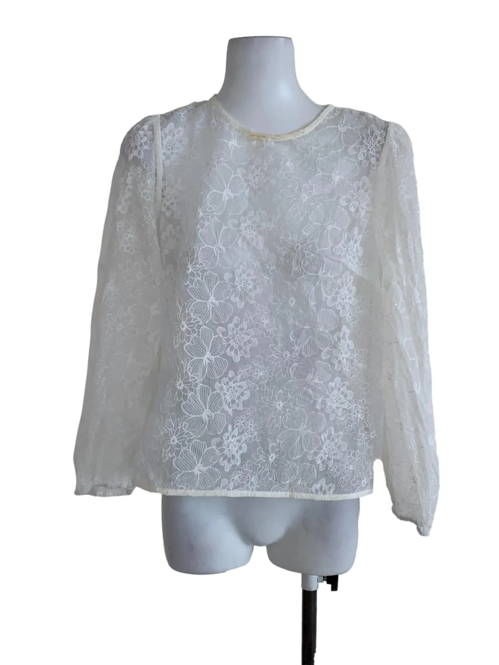 White Floral Blouse
