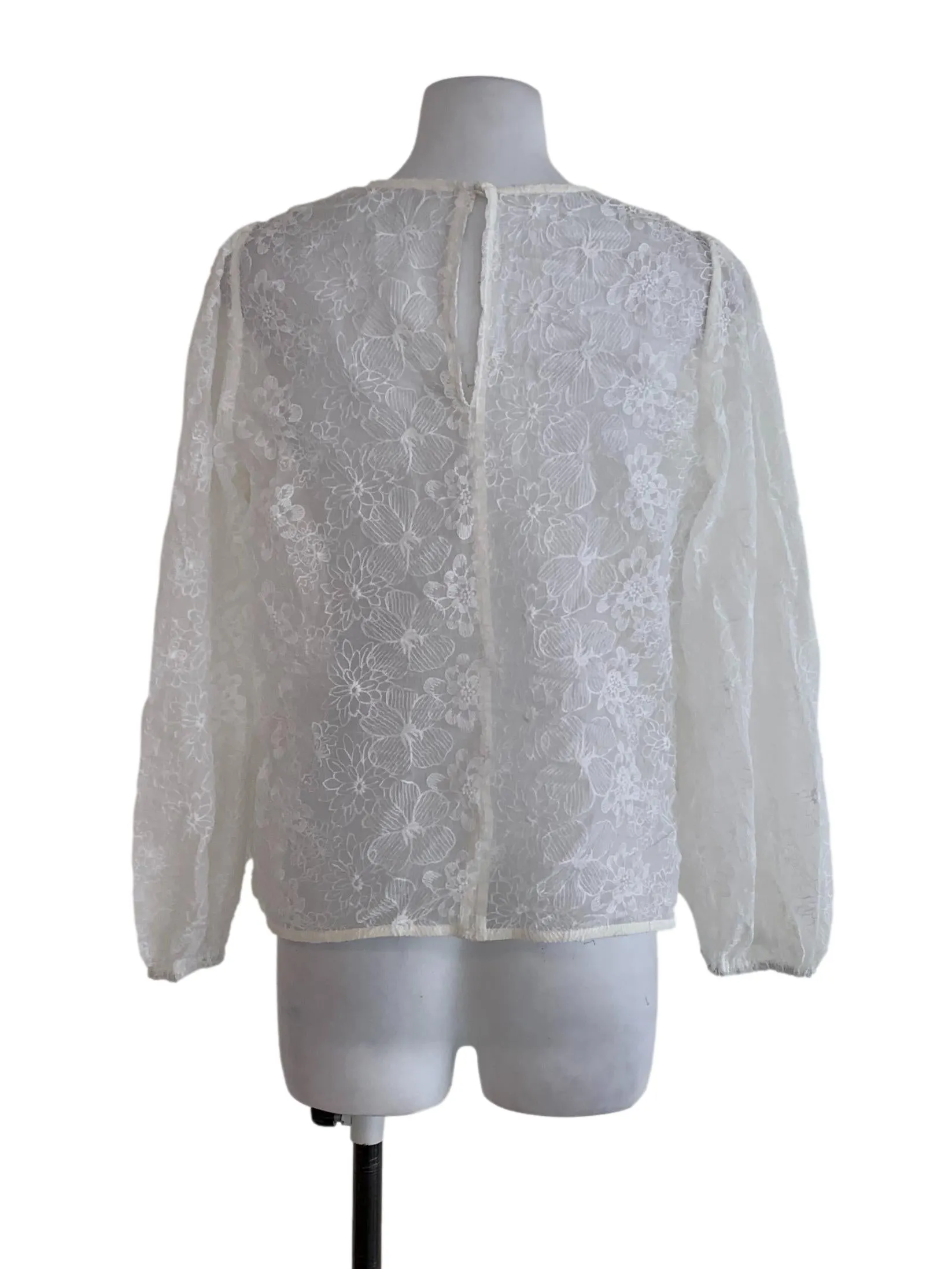 White Floral Blouse