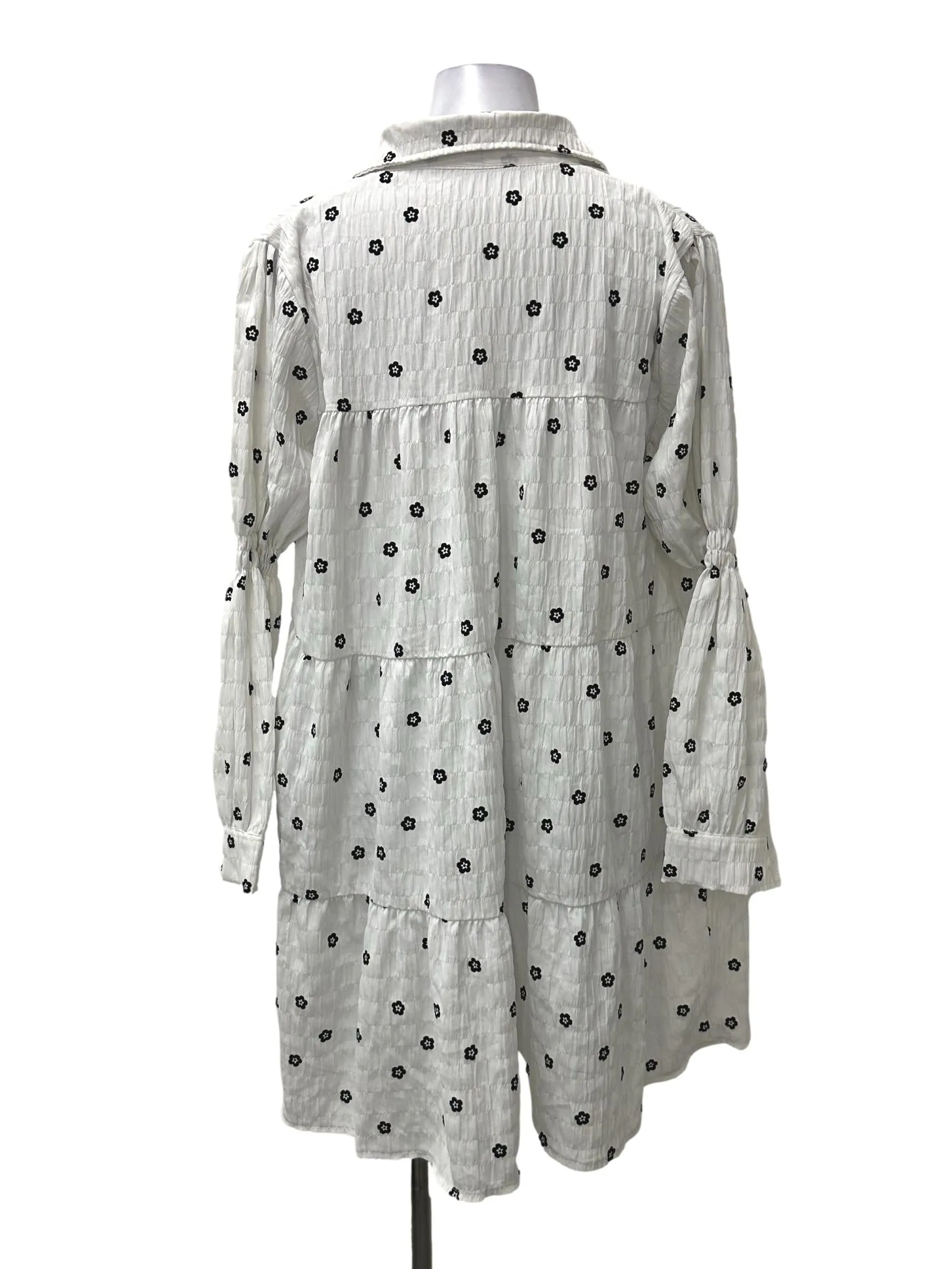 White Floral Tiered Blouse