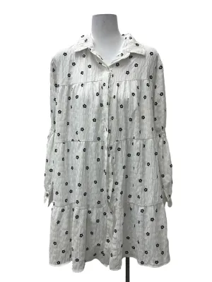 White Floral Tiered Blouse