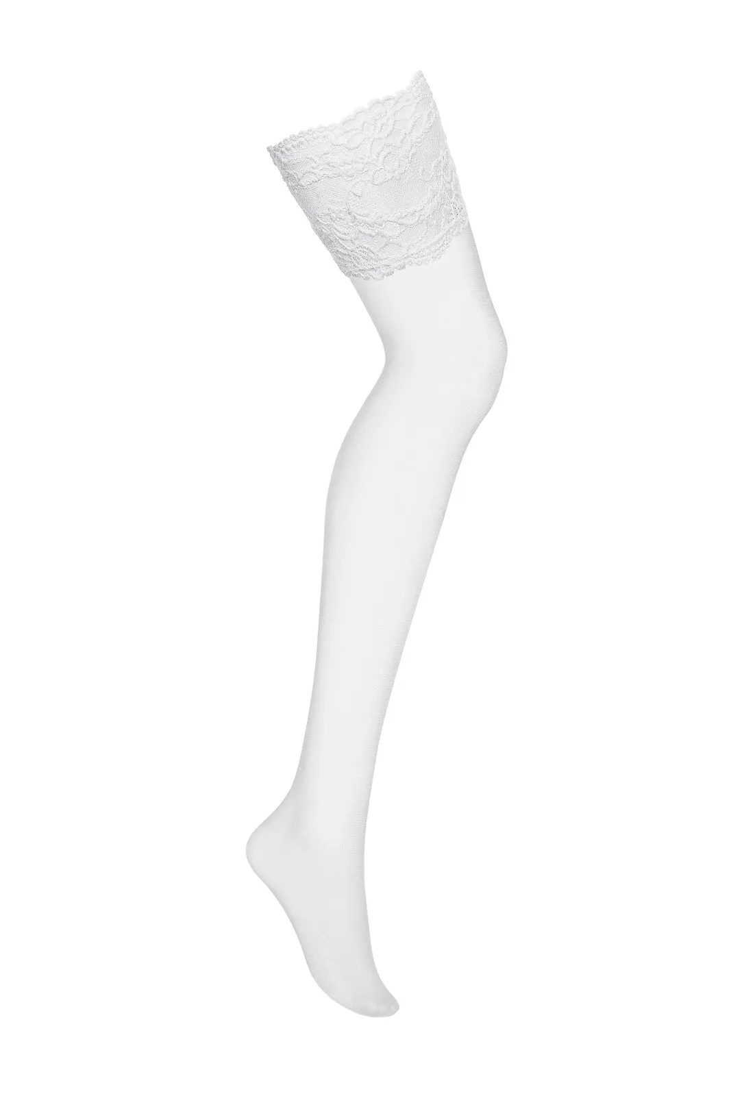 White Lace Top Stockings For Garters