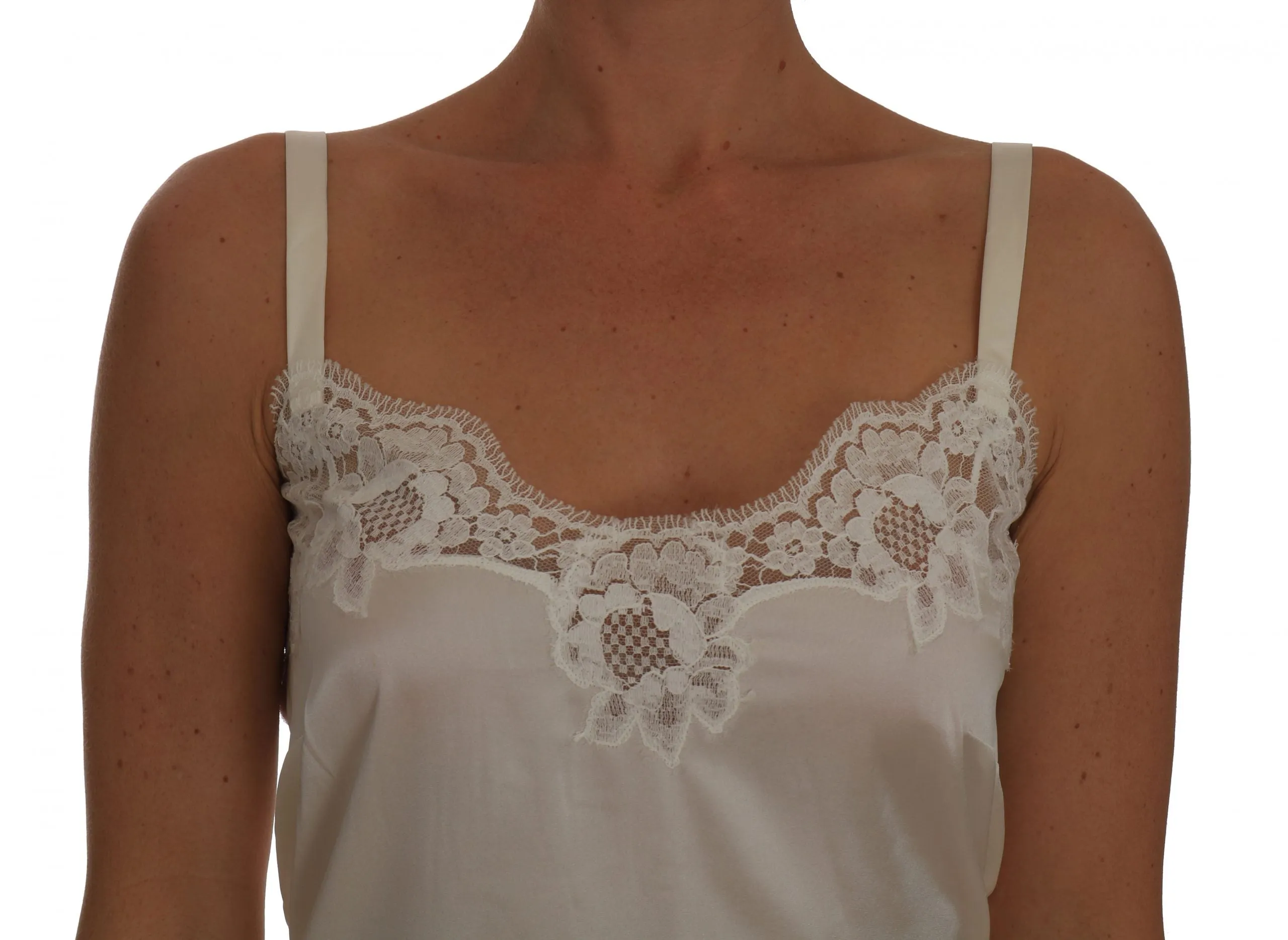 White Silk Babydoll Chemise Lingerie Lace  Top