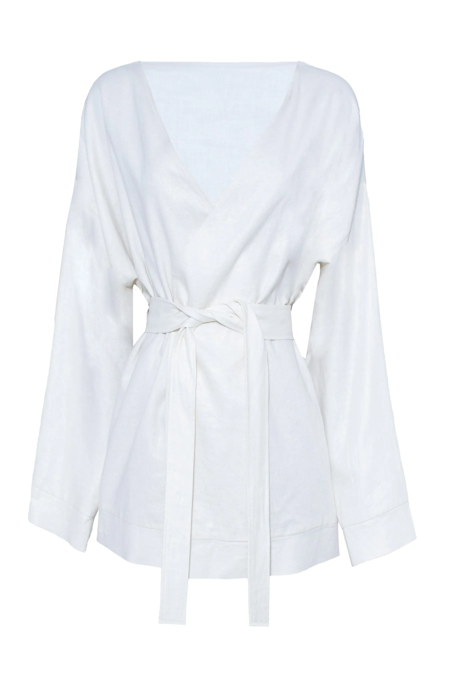 Willa Linen Wrap Top
