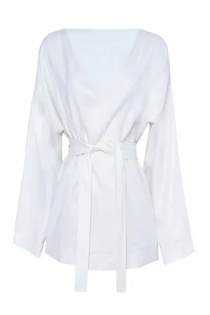 Willa Linen Wrap Top
