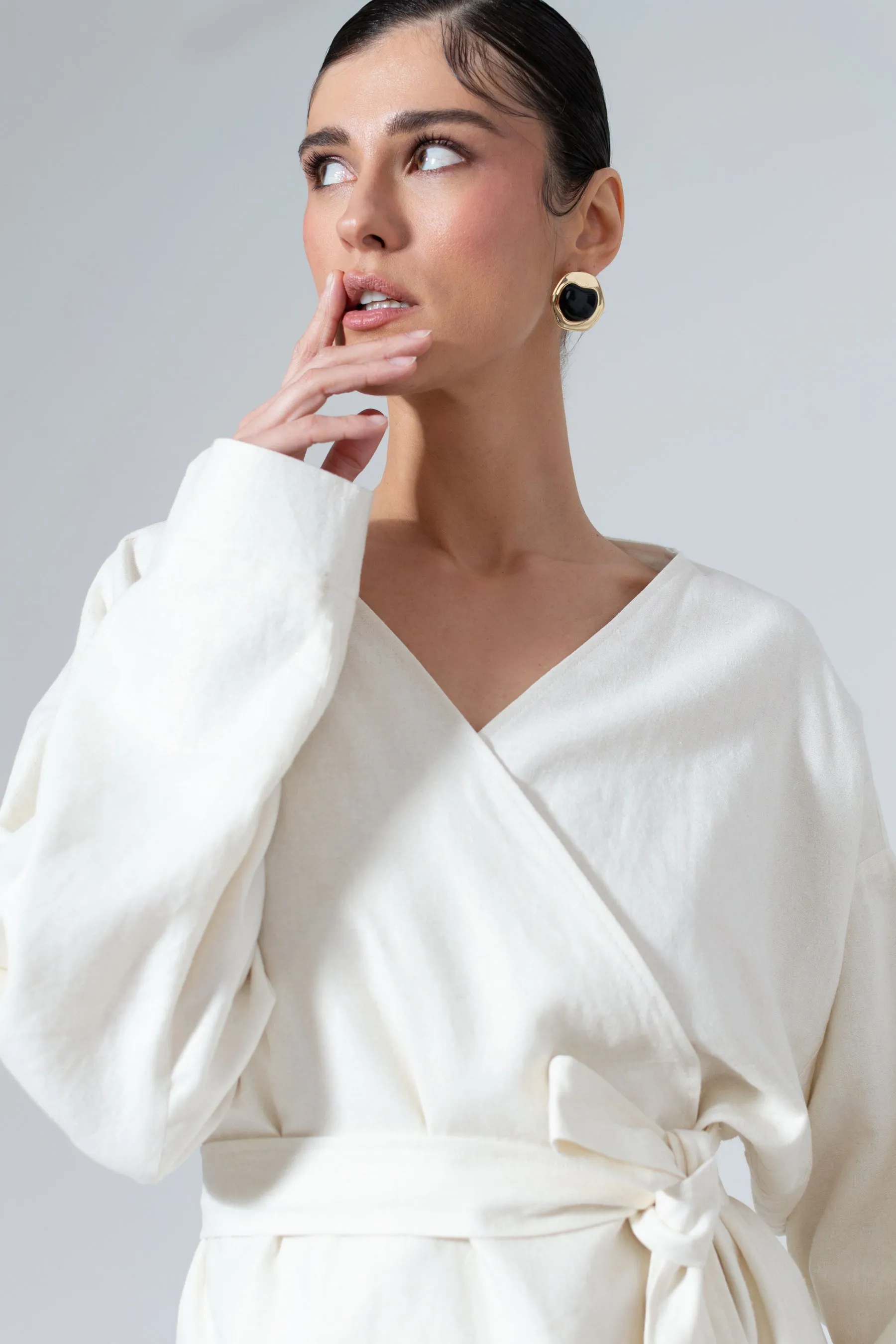 Willa Linen Wrap Top