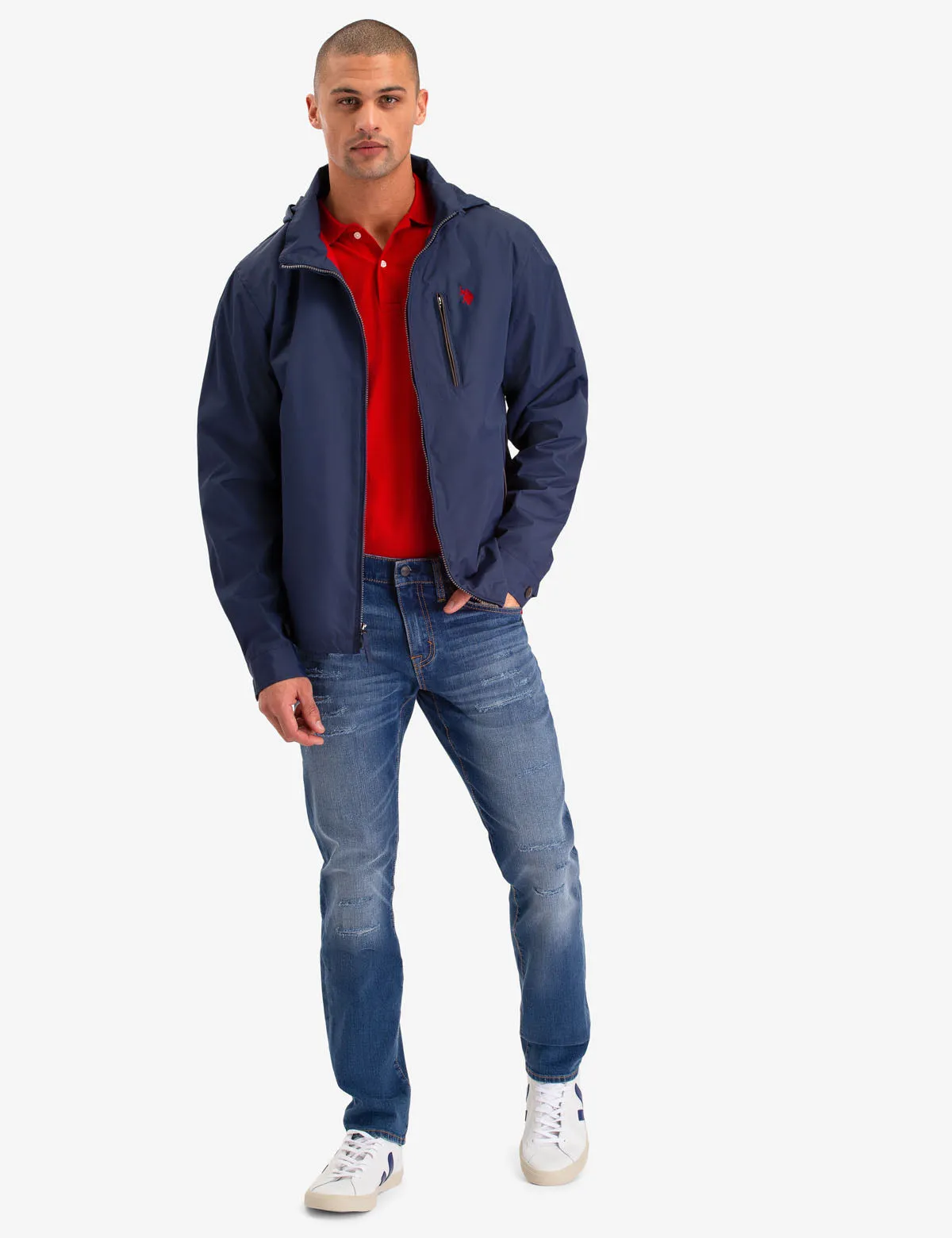 WINDBREAKER WITH PIPING