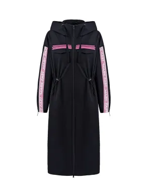 Women Mf Passion Flamingo Zip Up Hoodie Rope Trench Coat