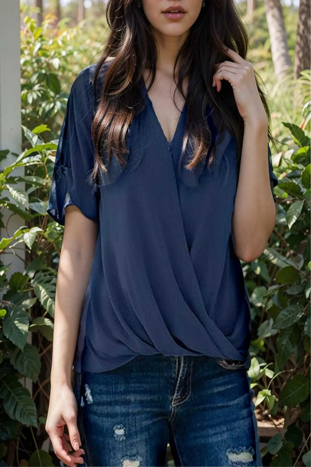 women s blouses loose solid belted long sleeve blouse